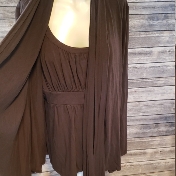 Adiva Tops - Adiva Brown Top with Cape Size Large